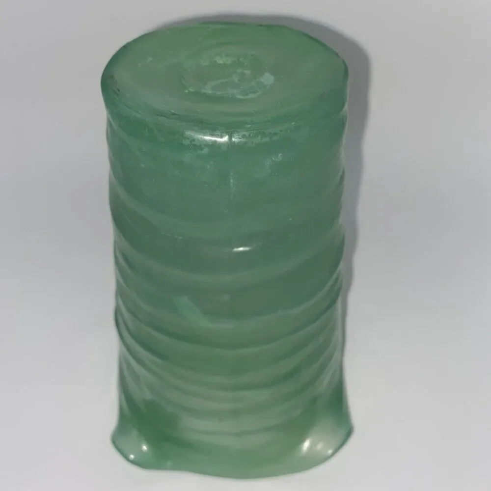 Glass Vase Handblown Transparent Sea Green Fluted  For Flowers/Decor Use